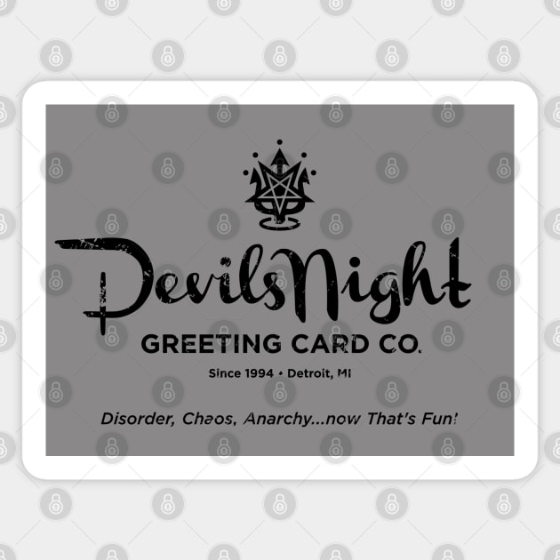 Devil's Night Greeting Card Co (black ink) Sticker by SaltyCult